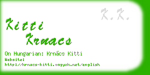 kitti krnacs business card