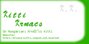 kitti krnacs business card